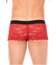 Boxer rouge en dentelle délicate - LM2006-67RED